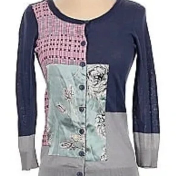 Anthropologie Guinevere patchwork cardigan sweater XS - Picture 3 of 8